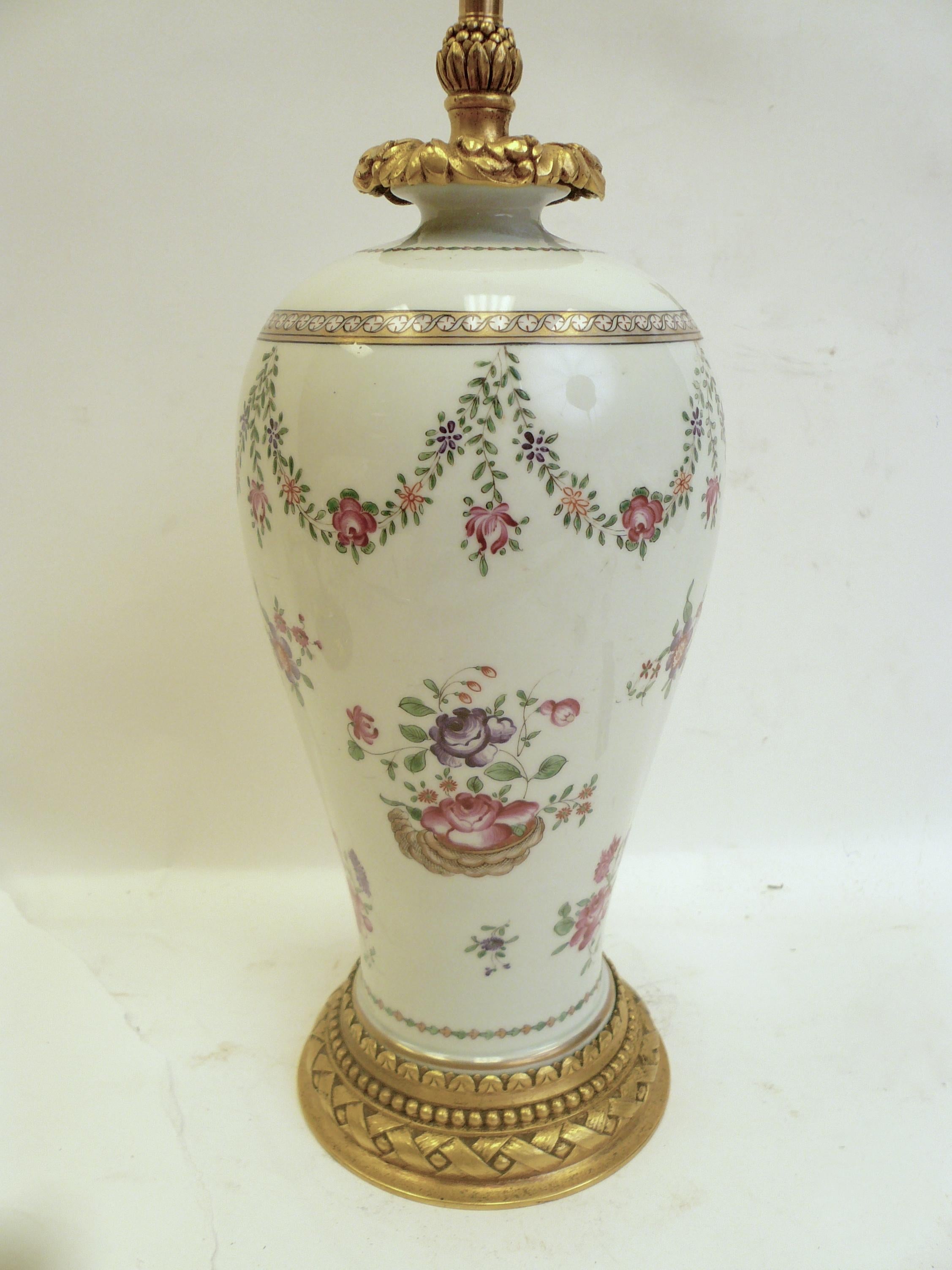 Gilt Bronze Mounted Chinese Export Porcelain Lamp by E F Caldwell For Sale 4