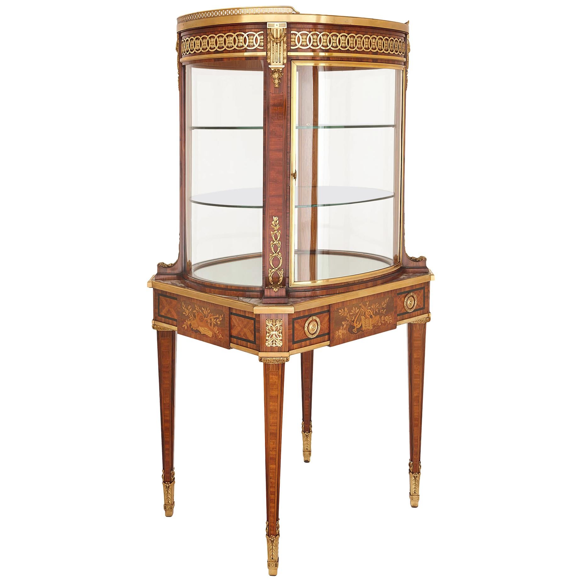 Gilt Bronze-Mounted Display Cabinet on Table