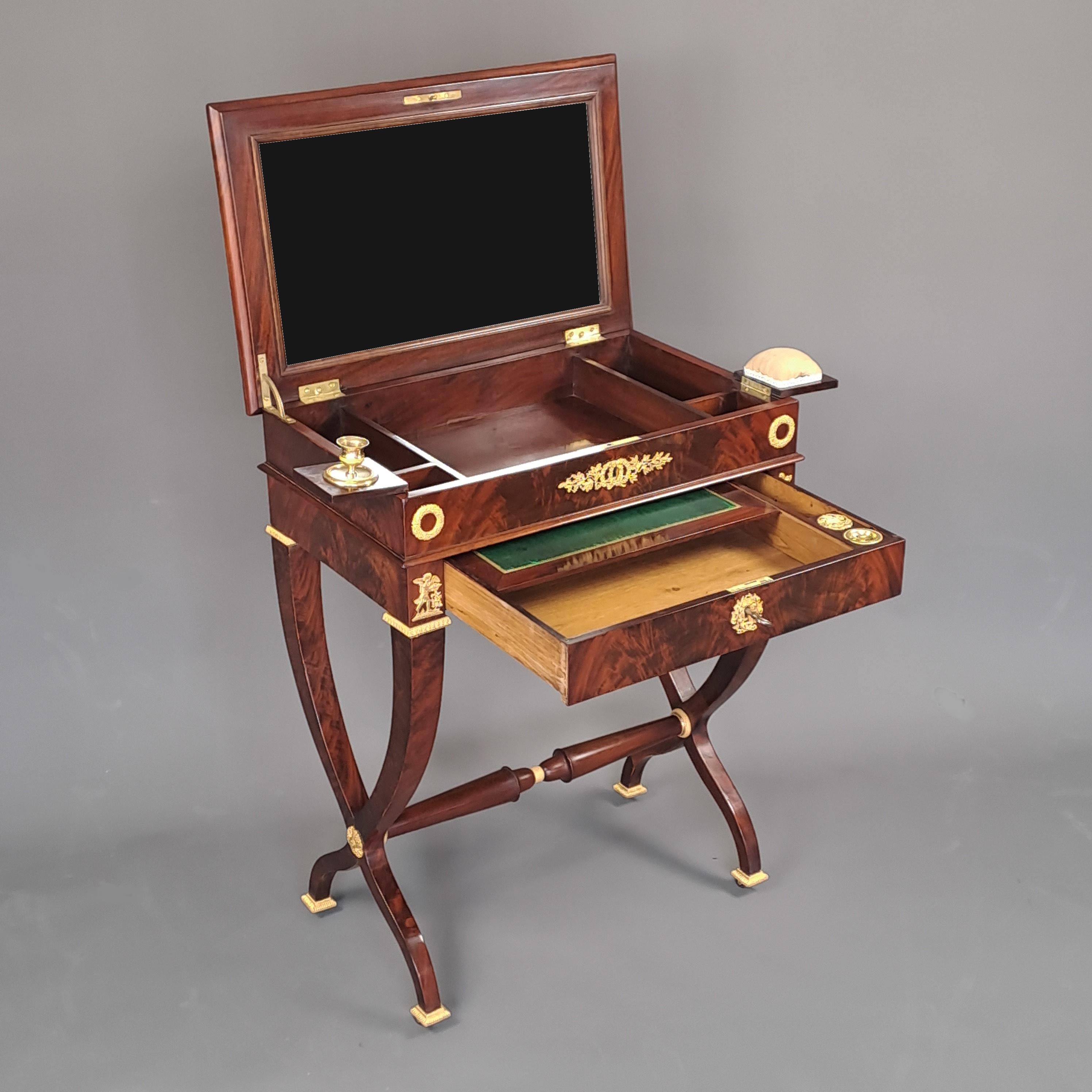 Gilt Bronze Mounted Empire Work Table in Mahogany 8