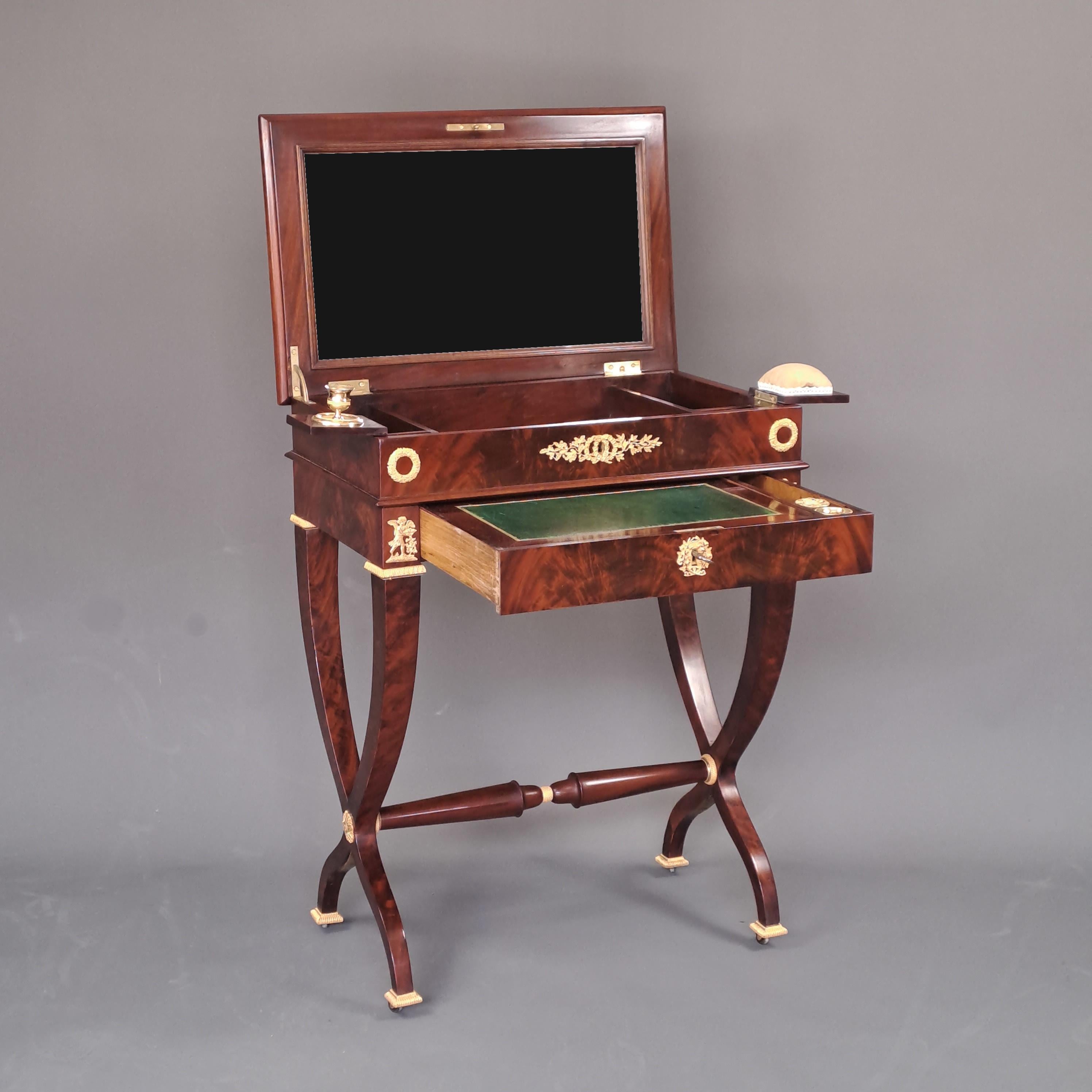 Gilt Bronze Mounted Empire Work Table in Mahogany 3