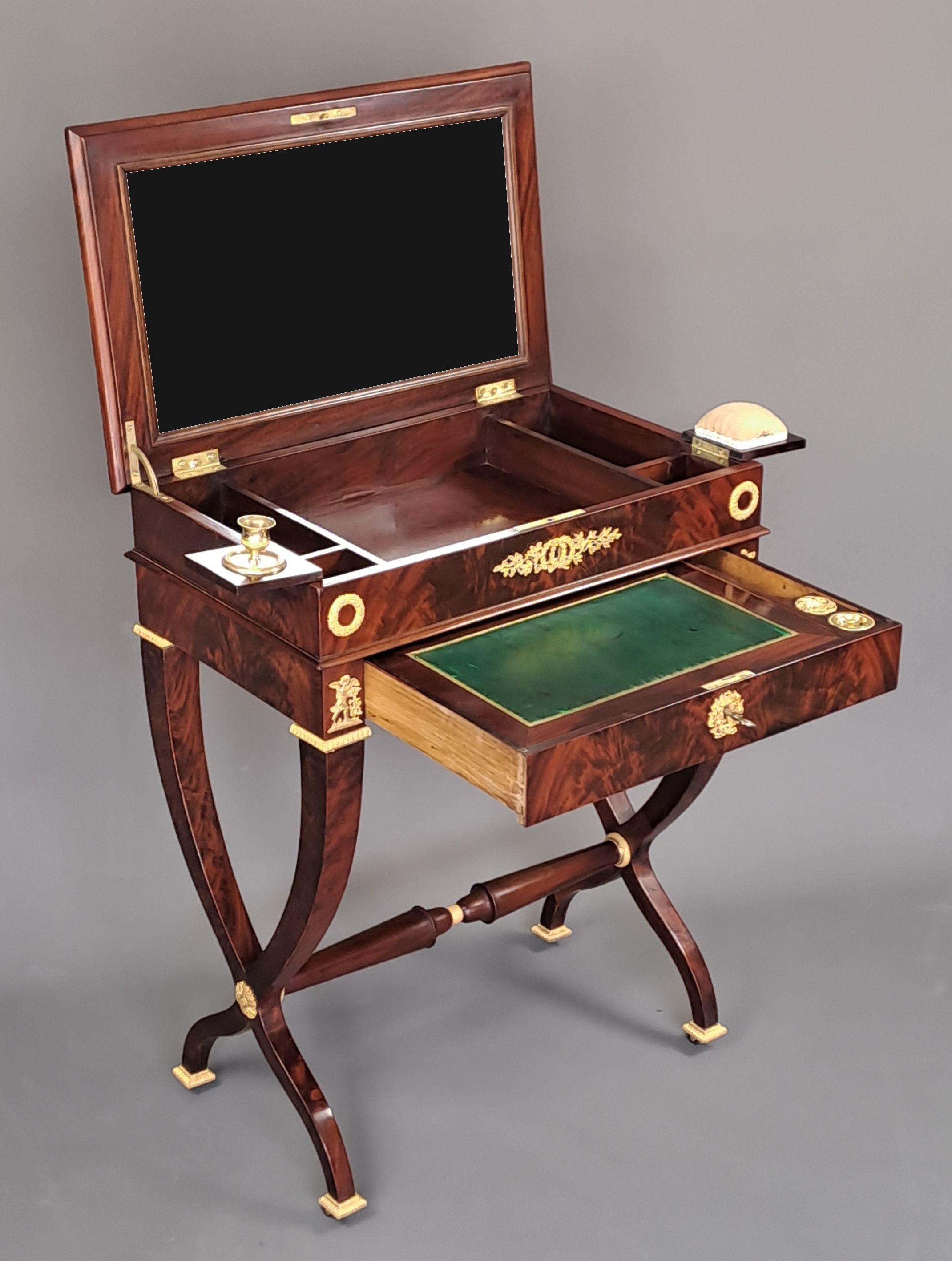 Gilt Bronze Mounted Empire Work Table in Mahogany 4