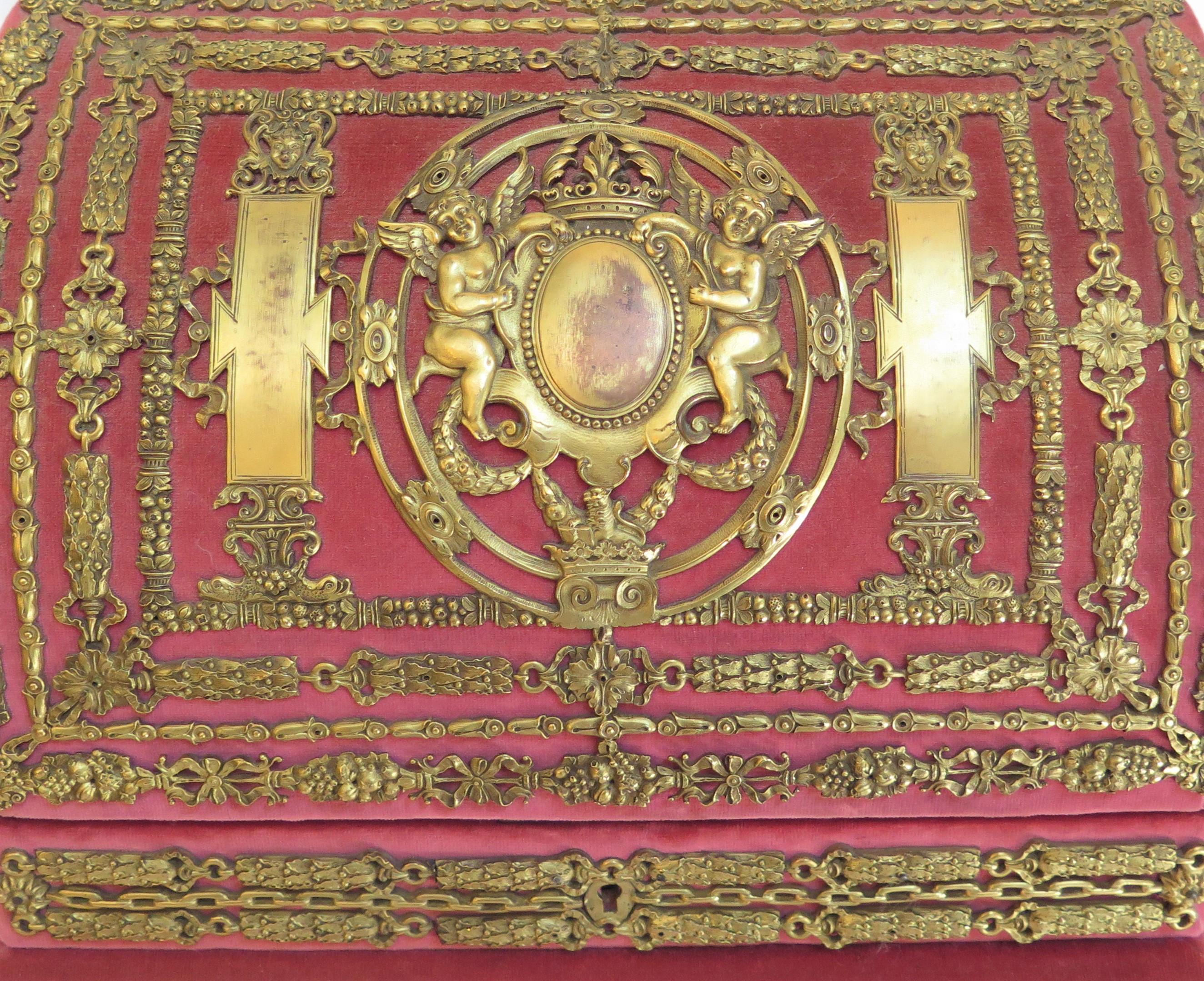 Gilt Bronze Mounted Letter Box in the Style of Edward F. Caldwell & Co. 5