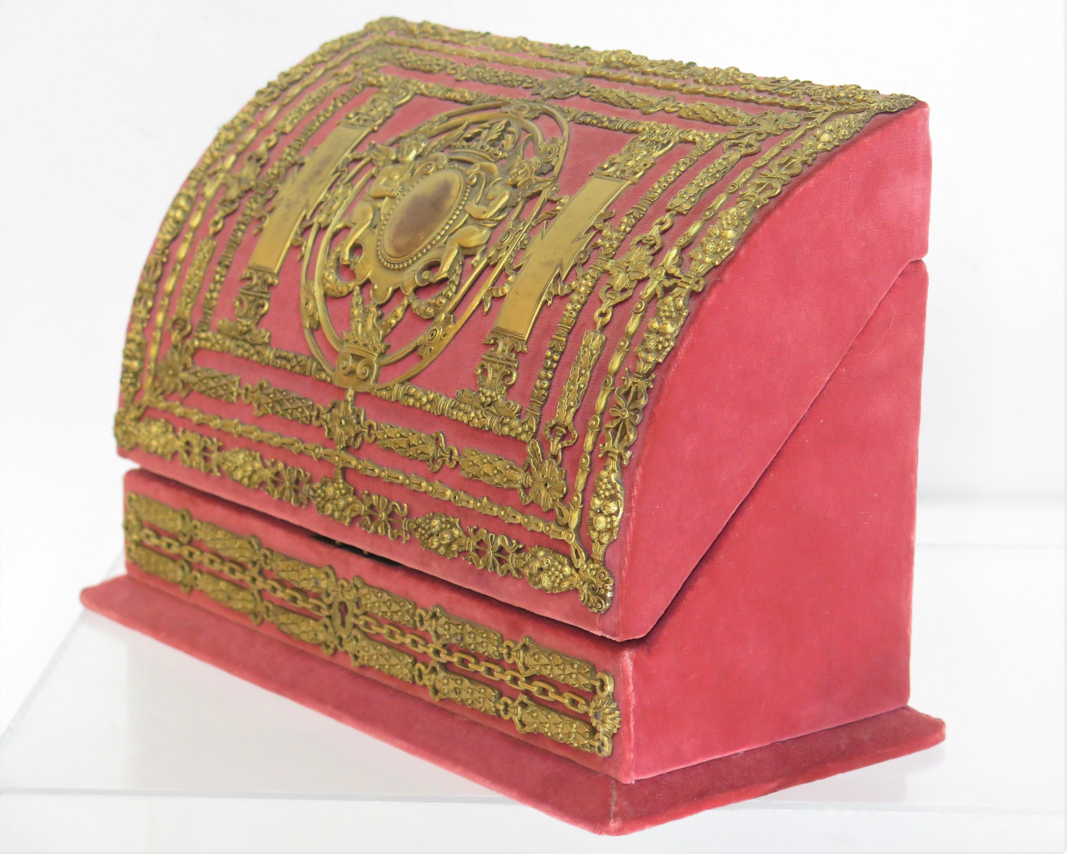 Renaissance Gilt Bronze Mounted Letter Box in the Style of Edward F. Caldwell & Co. For Sale