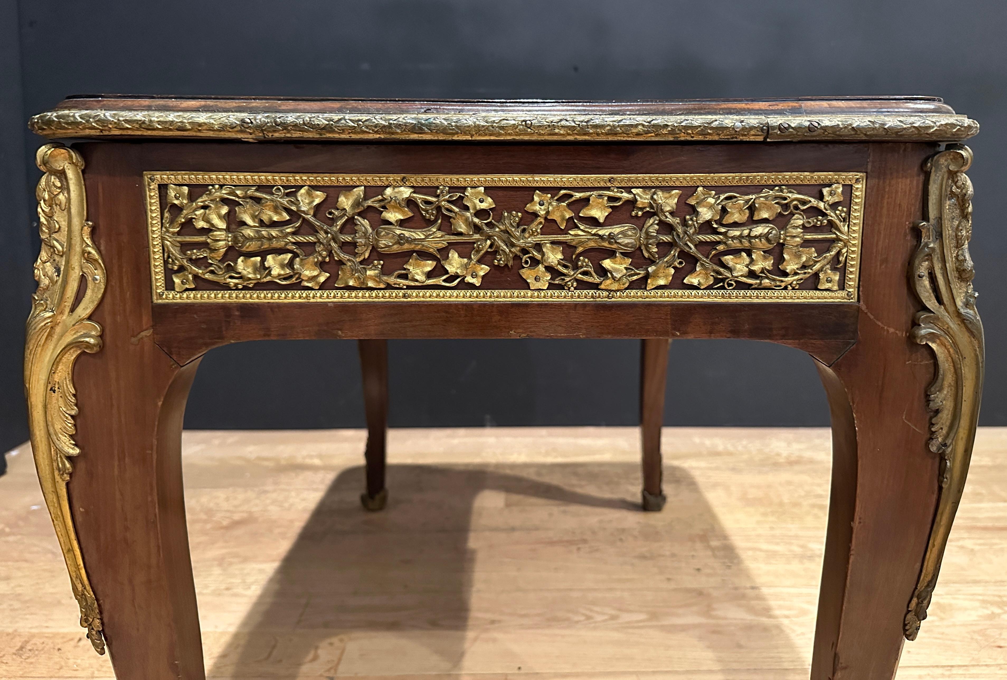Gilt Bronze Mounted Mahogany Coffee Table With Mythological Scene For Sale 1
