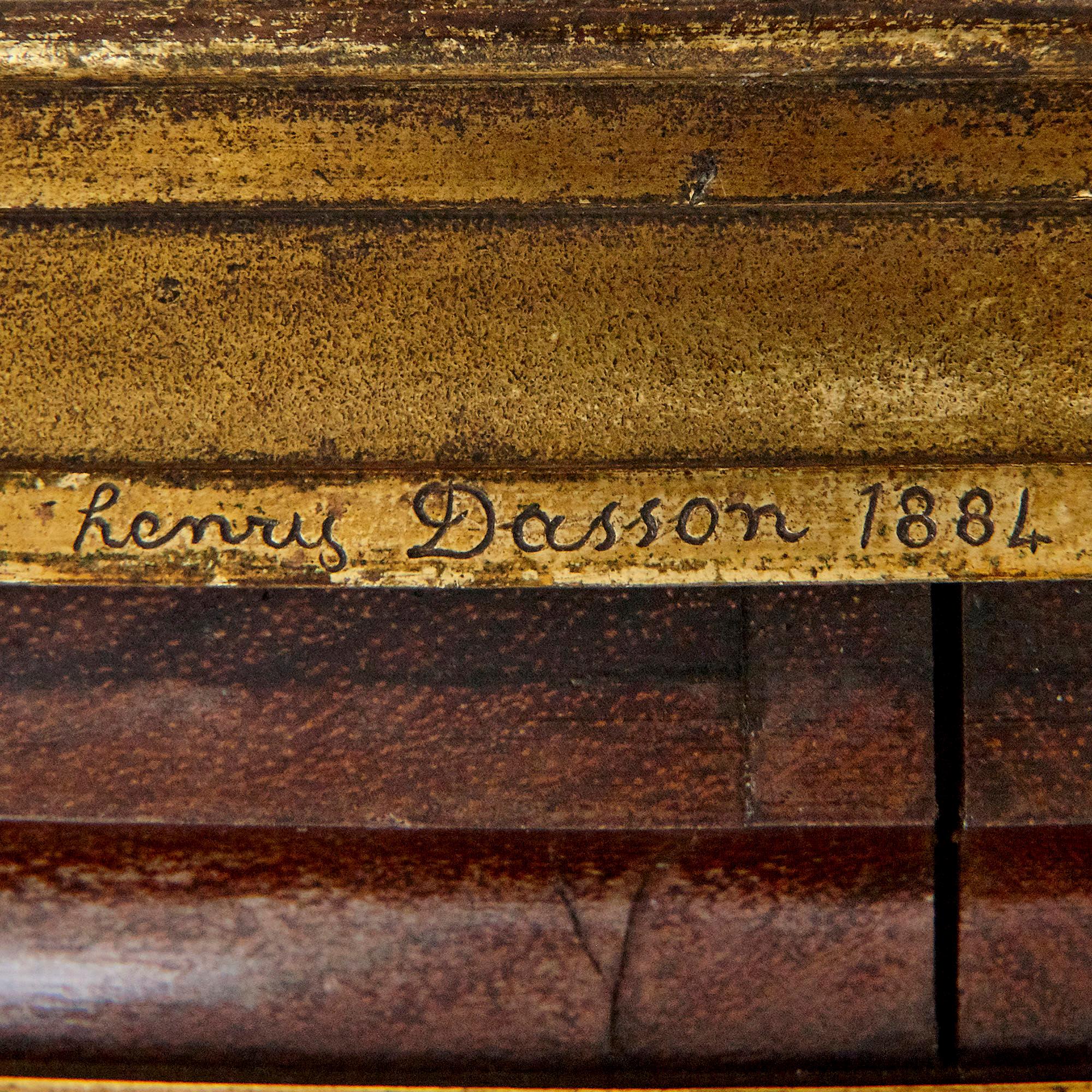 Table ronde en acajou montée sur bronze doré par Henry Dasson Bon état - En vente à London, GB
