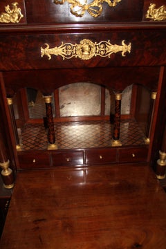 Gilt Bronze-Mounted Mahogany Secretaire a` Abattant in French Empire Style, 1820