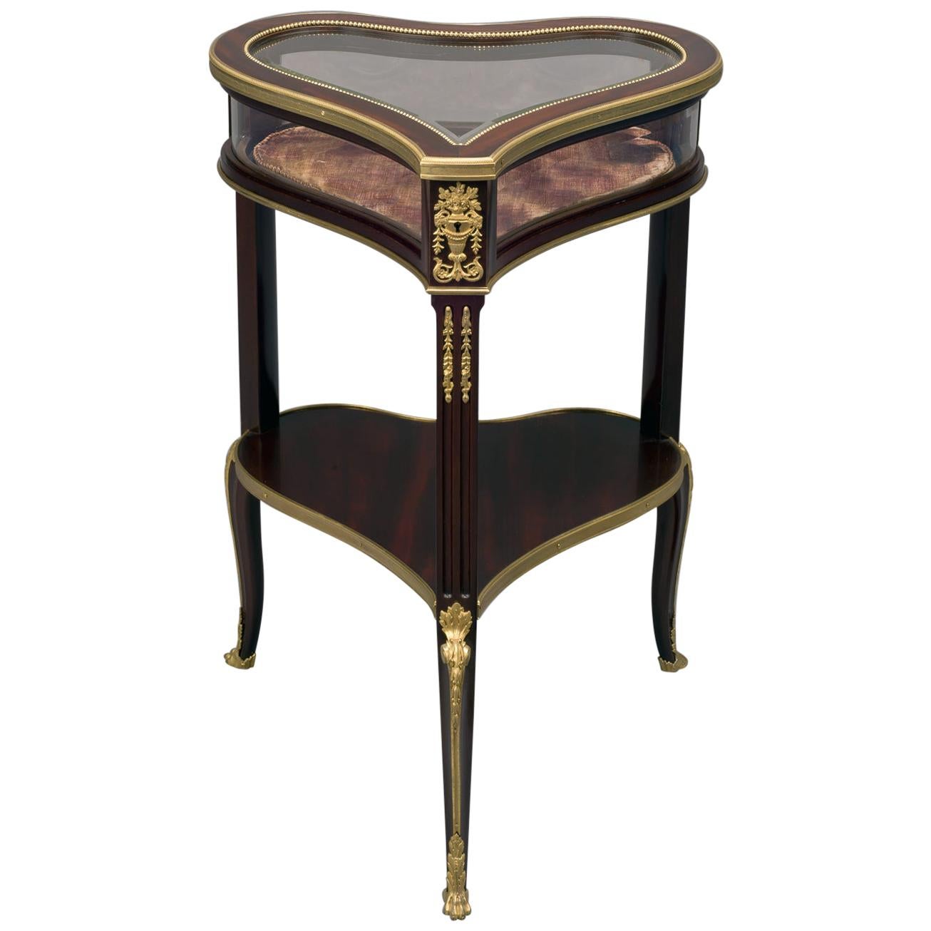 Gilt-Bronze Mounted Mahogany Table Vitrine by Georges-Francois Alix, circa 1890