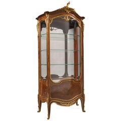 Gilt-Bronze Mounted Marquetry Vitrine by Cruyen Paris