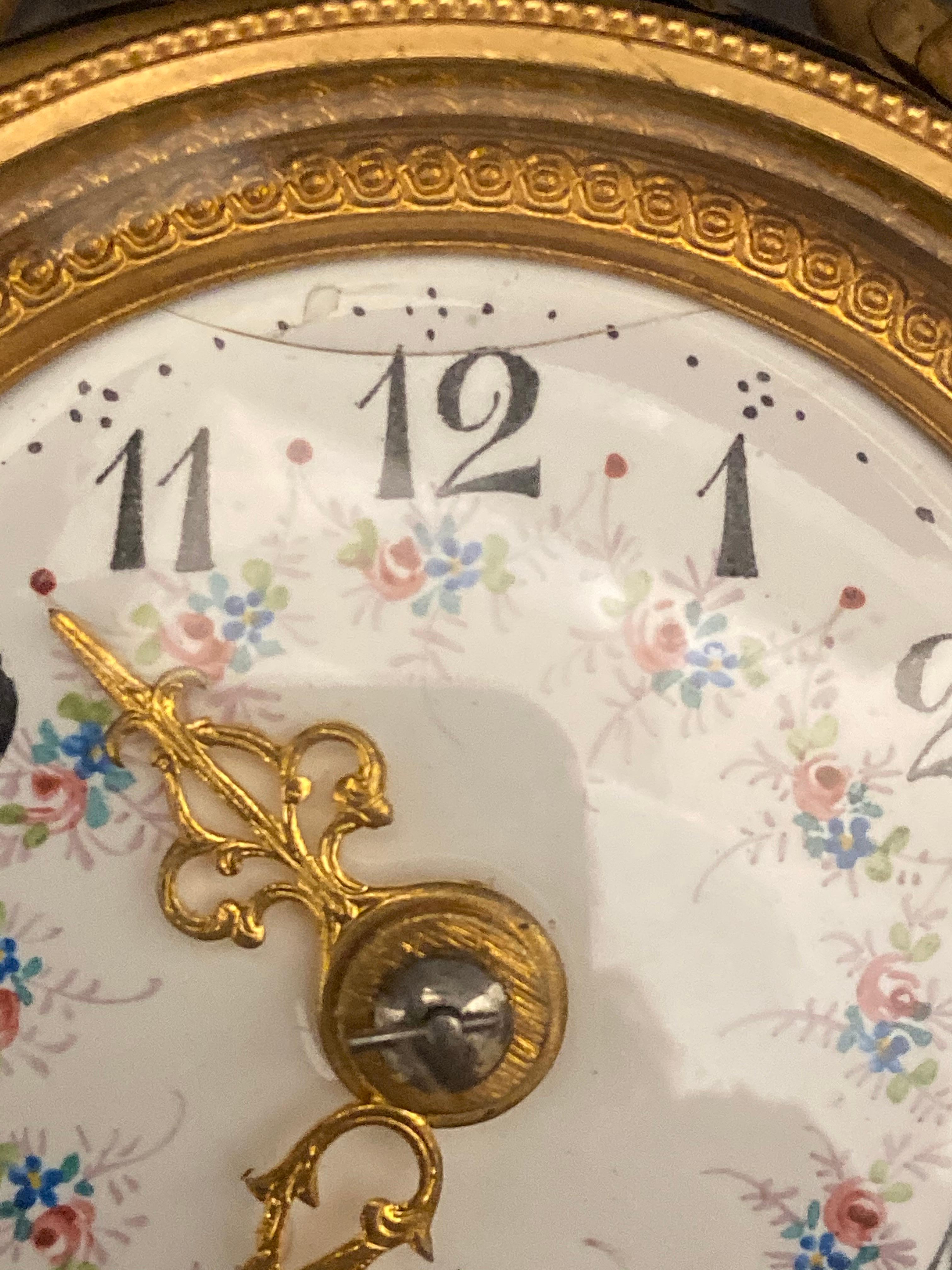 Gilt Bronze Mounted Porcelain Clock For Sale 3
