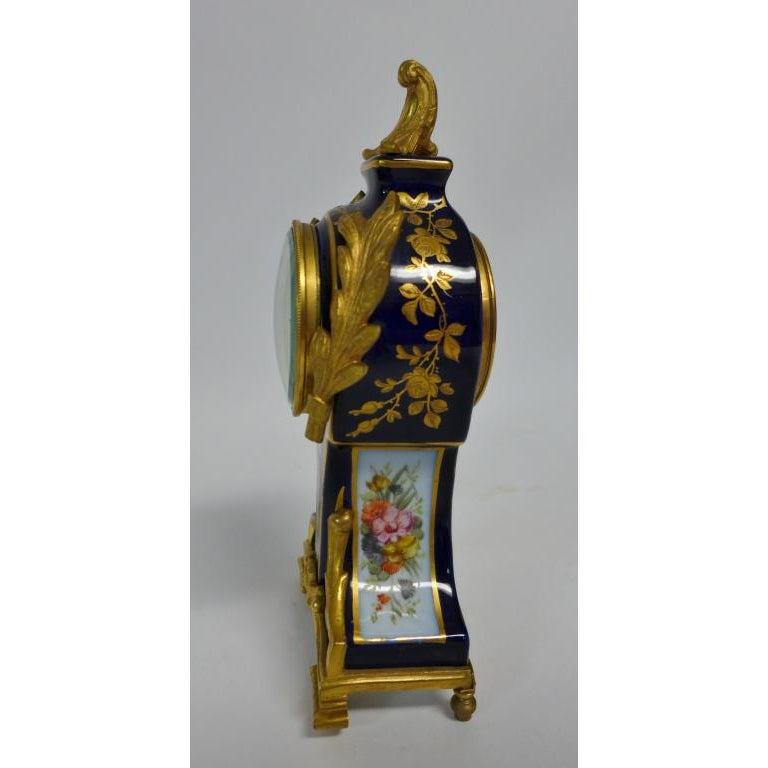 Louis XVI Gilt Bronze Mounted Porcelain Clock For Sale