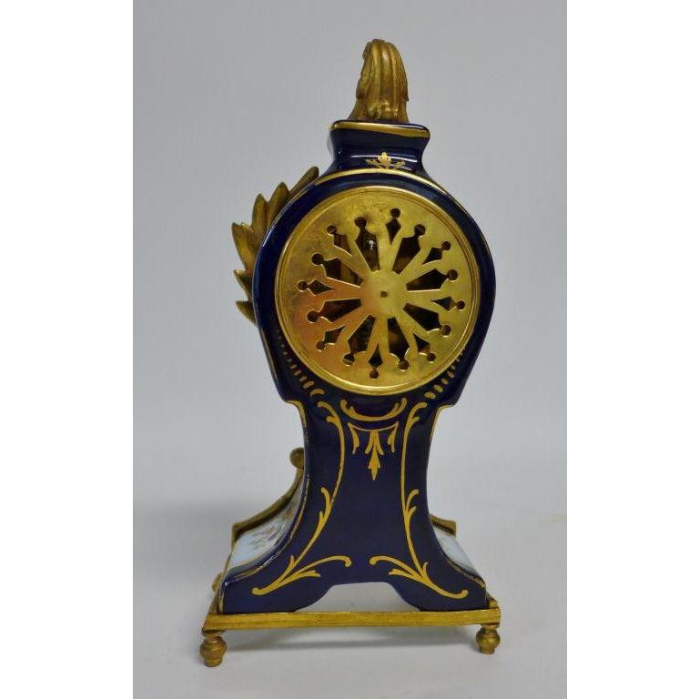 German Gilt Bronze Mounted Porcelain Clock For Sale