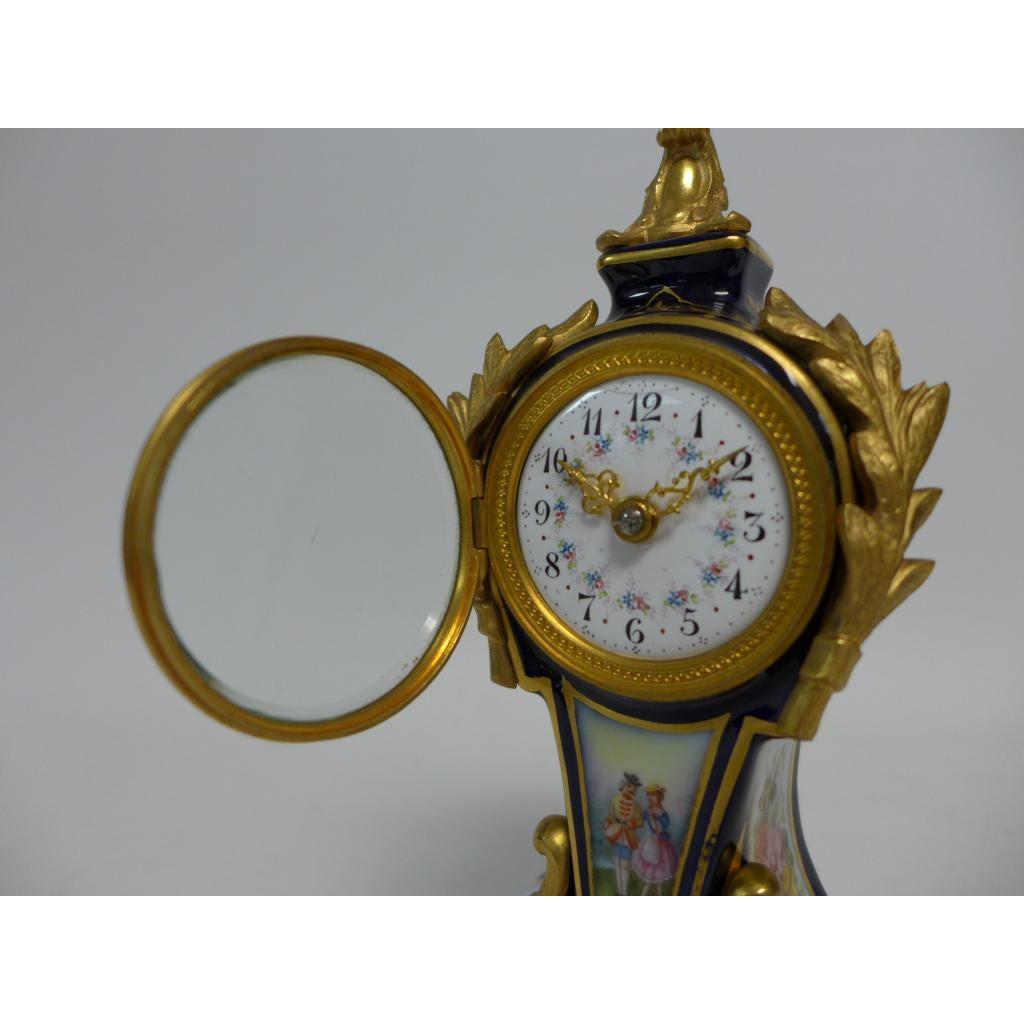 Early 20th Century Gilt Bronze Mounted Porcelain Clock For Sale