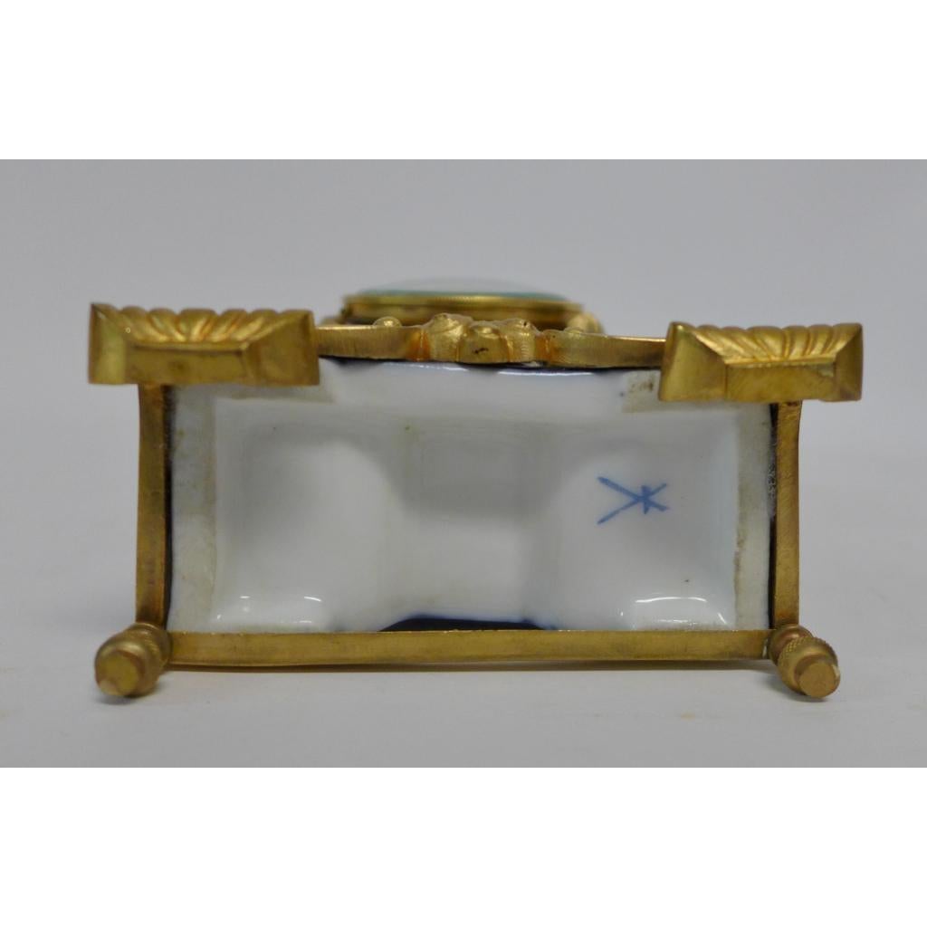Gold Plate Gilt Bronze Mounted Porcelain Clock For Sale