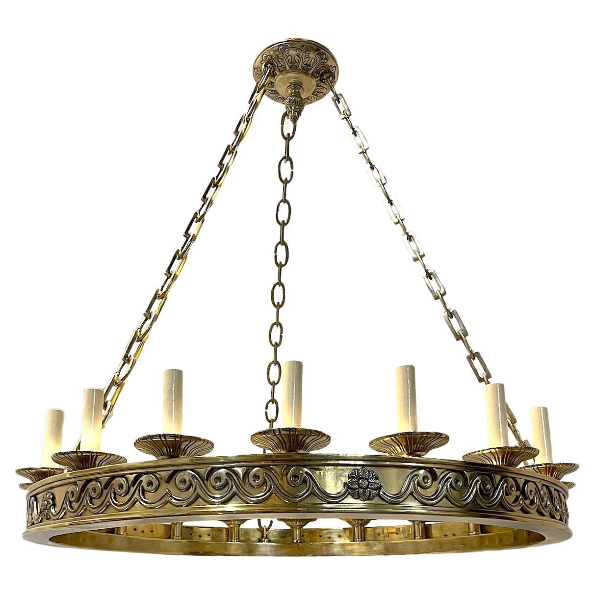 Gilt Bronze Neoclassic Chandelier