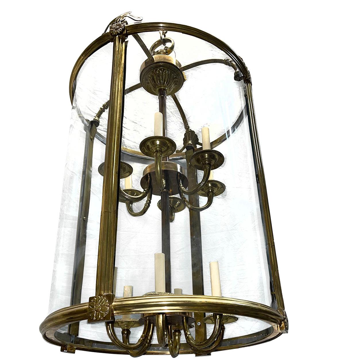 French Large Bronze Neoclassic Lantern For Sale
