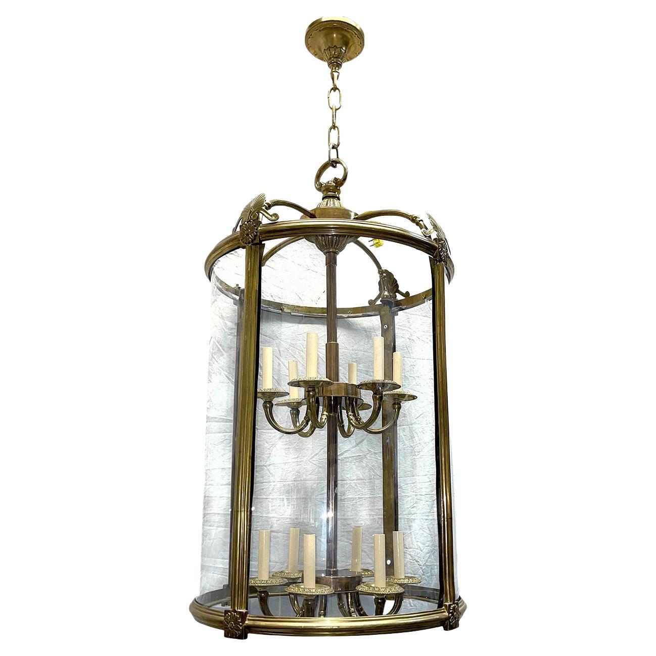 Grande lanterna neoclassica in bronzo