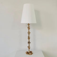 Gilt Bronze Nicolas De Wael Signed Table Lamp, 1997, France.