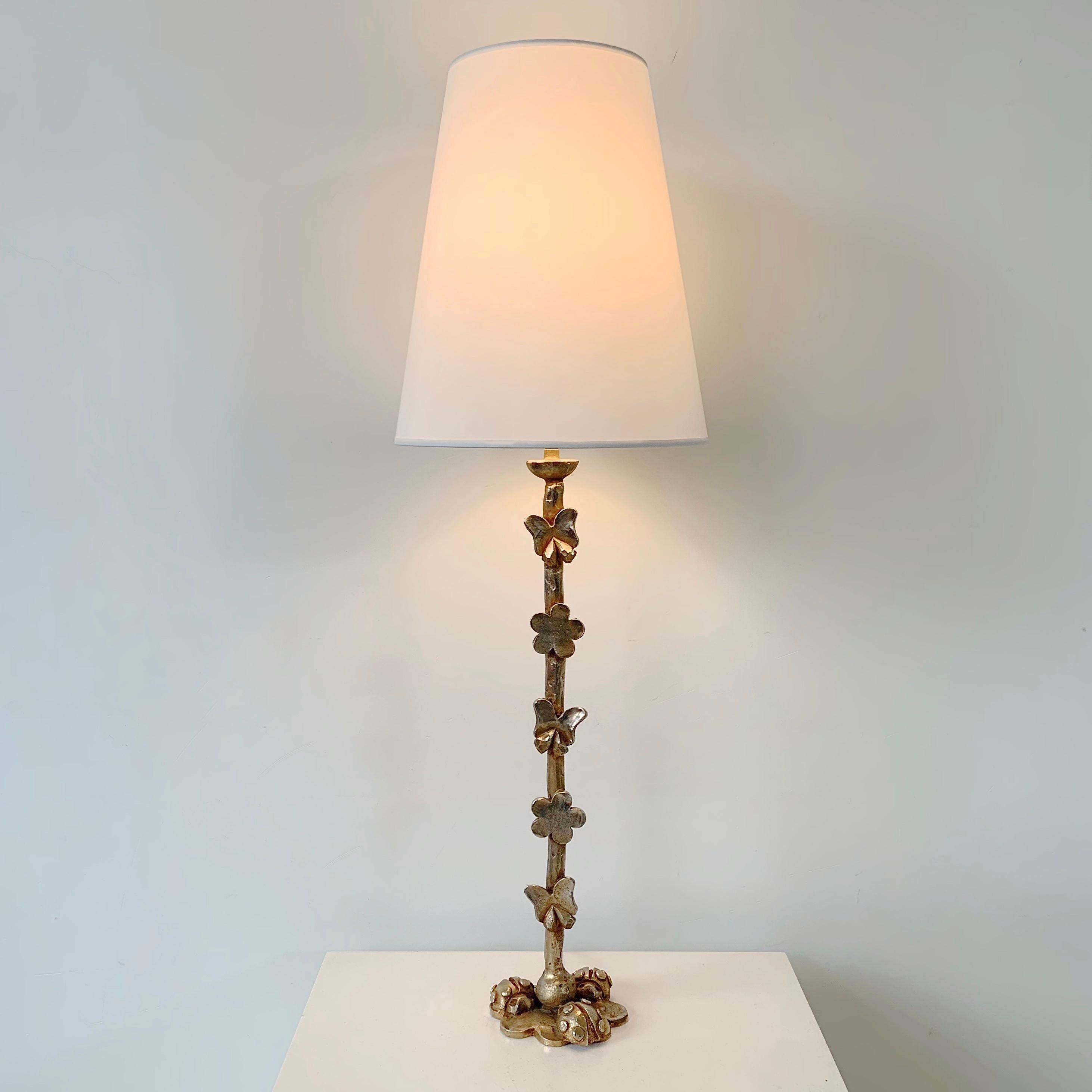 Post-Modern Gilt Bronze Nicolas De Wael Signed Table Lamp, 1997, France. For Sale