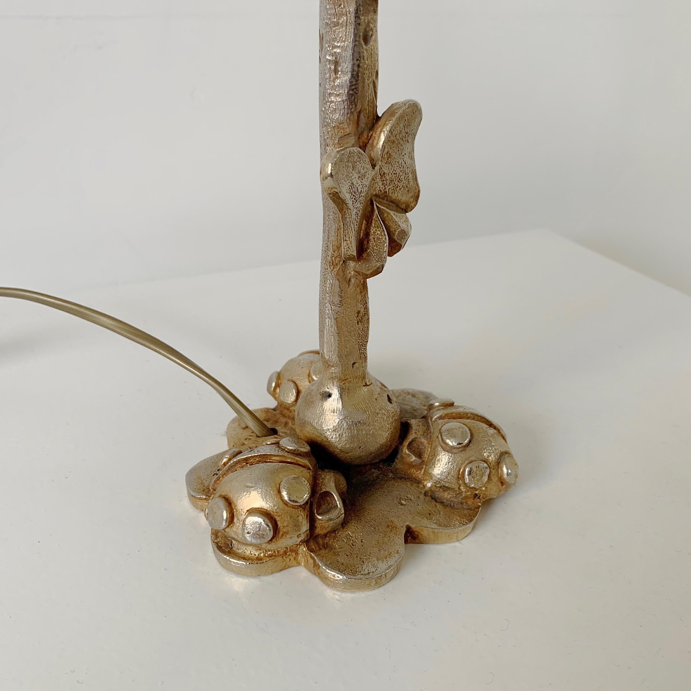 Late 20th Century Gilt Bronze Nicolas De Wael Signed Table Lamp, 1997, France. For Sale