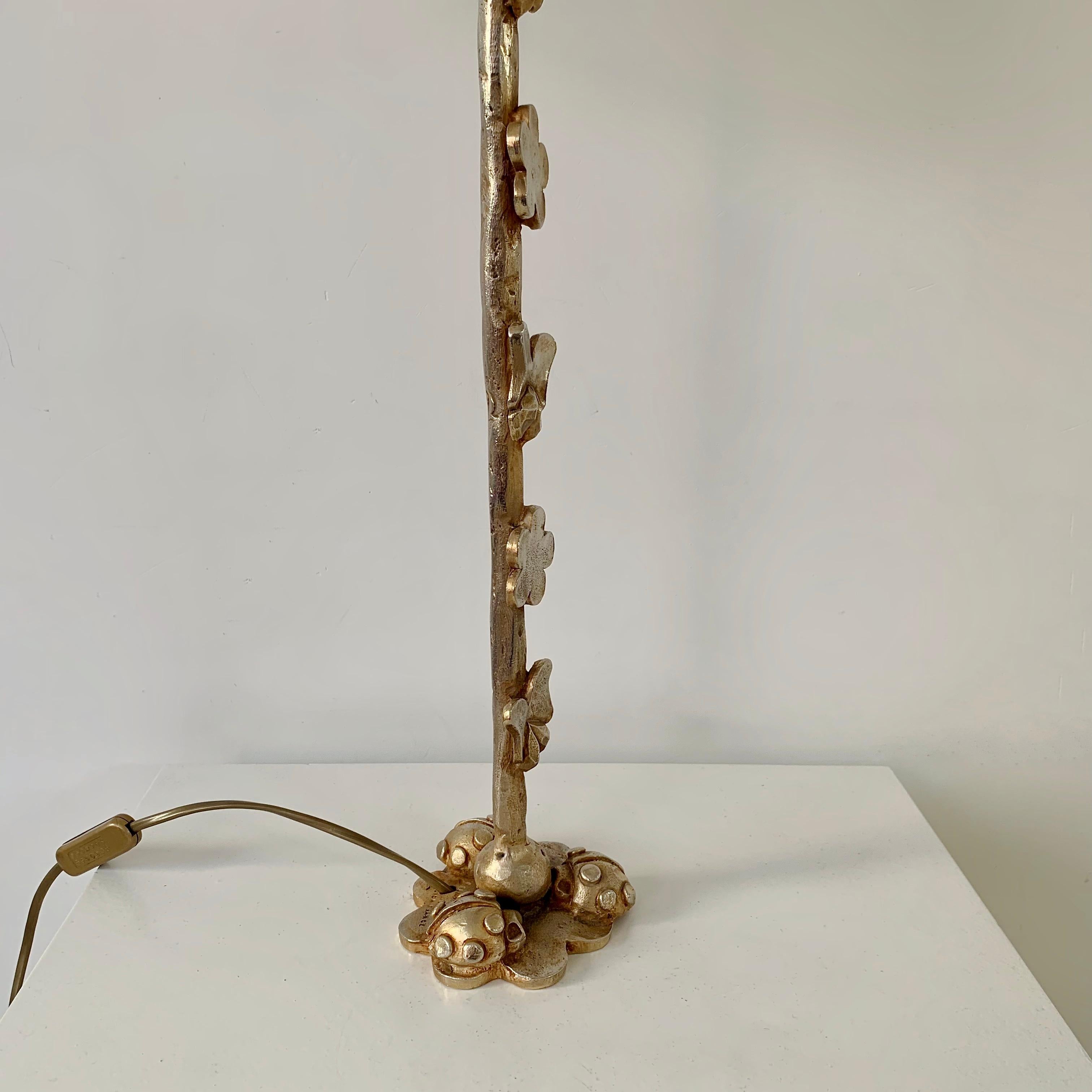 Vergoldete Bronze-Tischlampe Nicolas De Wael, signiert, 1997, Frankreich. im Angebot 3