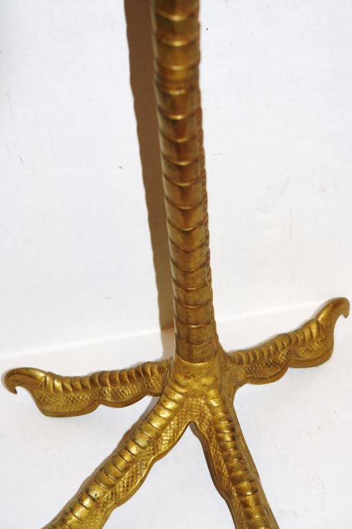 French Gilt Bronze Ostrich Leg Candlestick. For Sale
