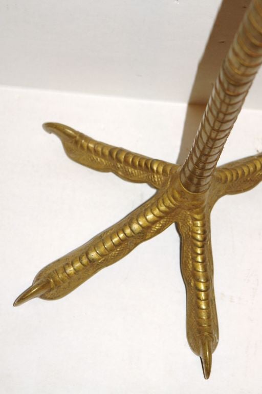 Gilt Bronze Ostrich Leg Candlestick. In Good Condition For Sale In New York, NY