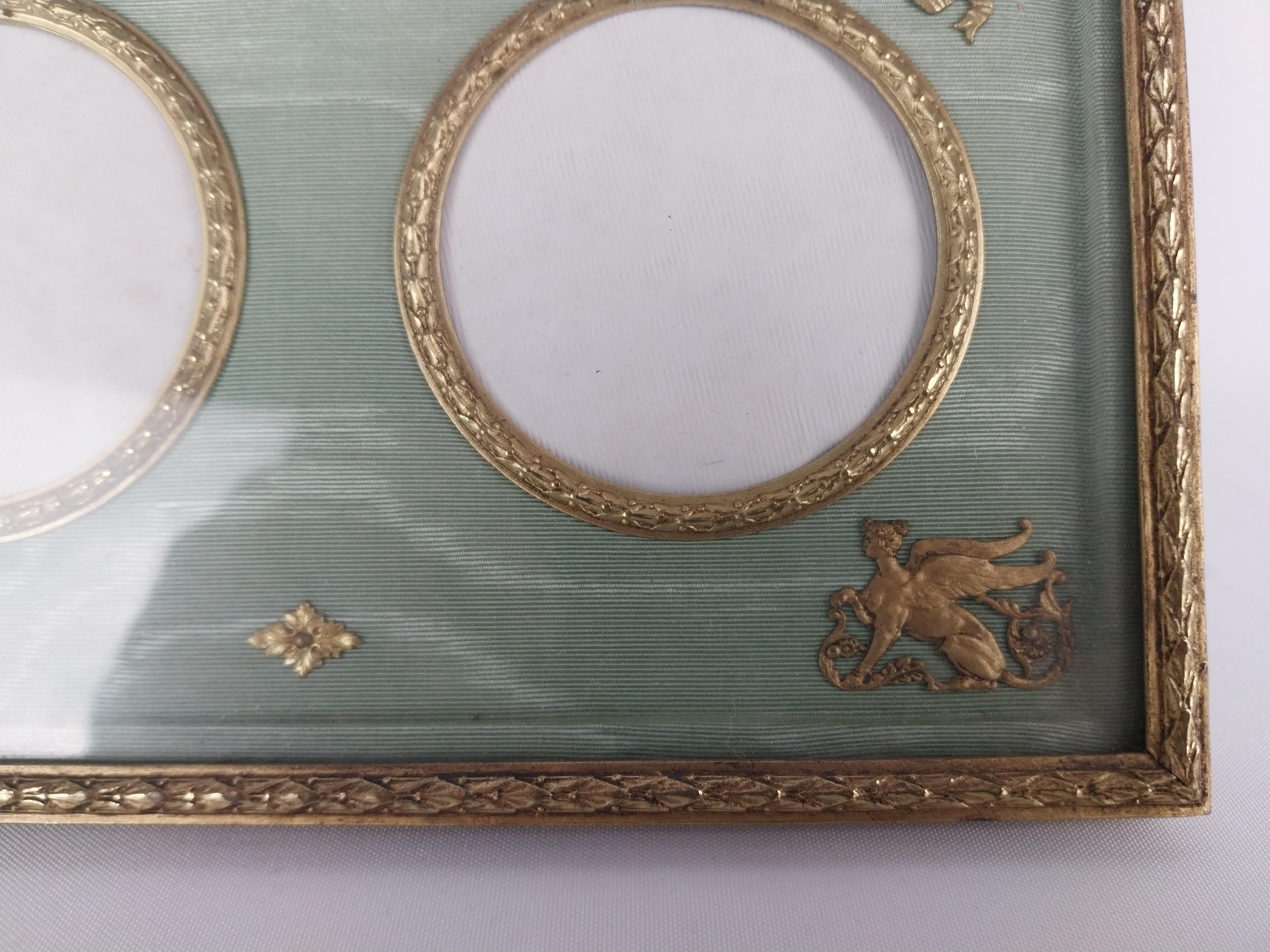 Marco de fotos de bronce dorado francés en venta 7