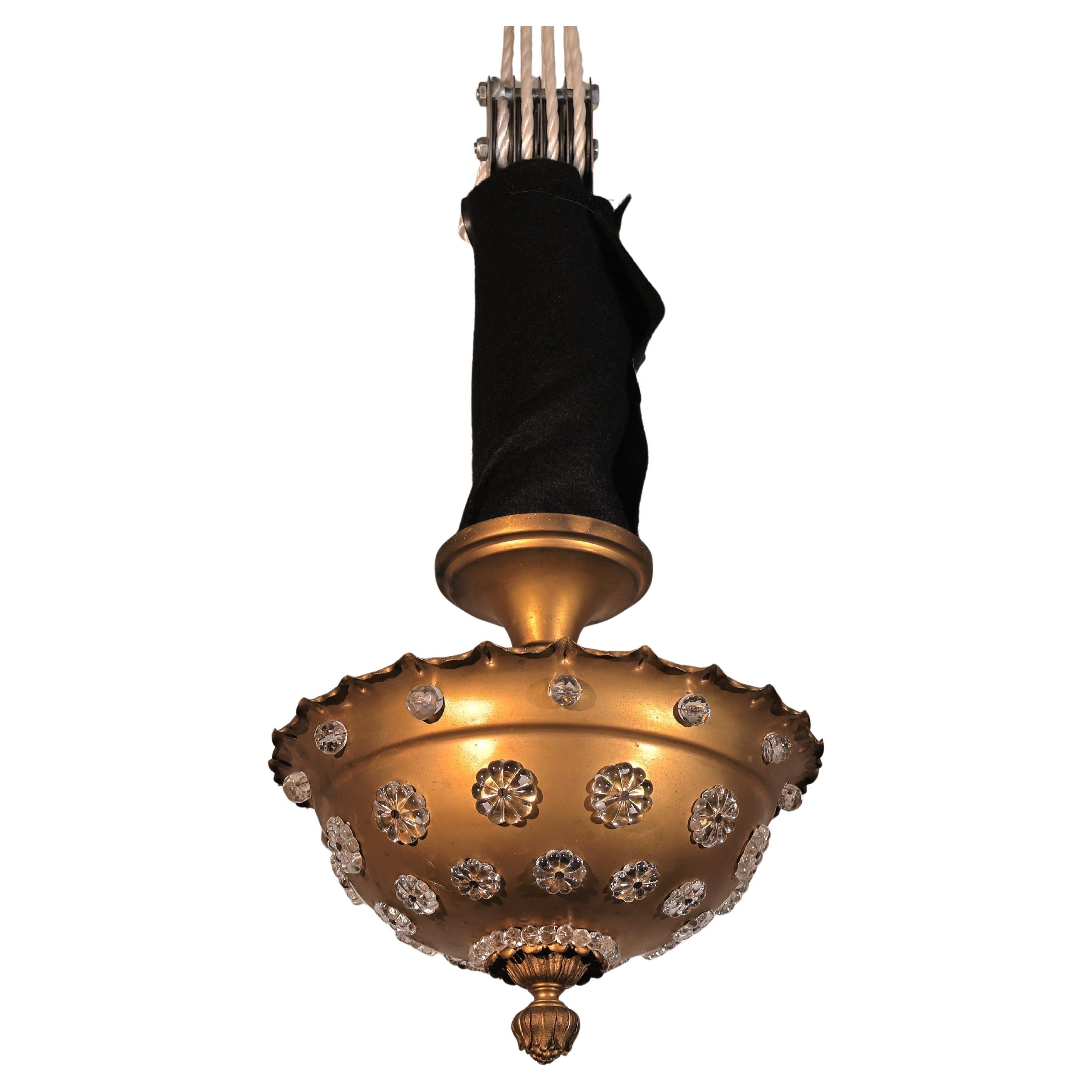 Gilt Bronze Plaffonier im Angebot