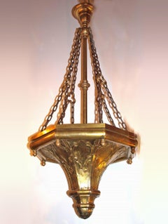 Plaffonnier bronze doré