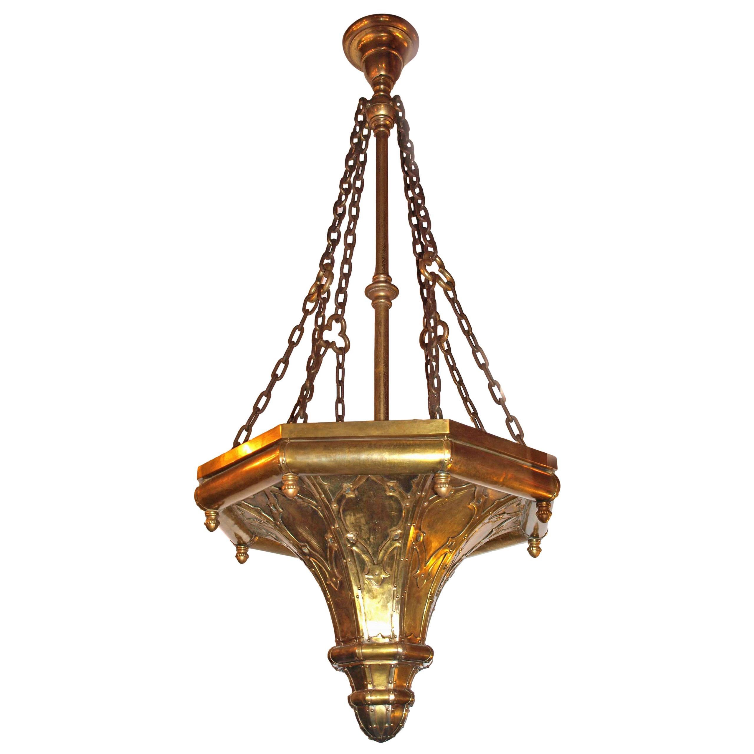 Plaffonnier bronze doré en vente
