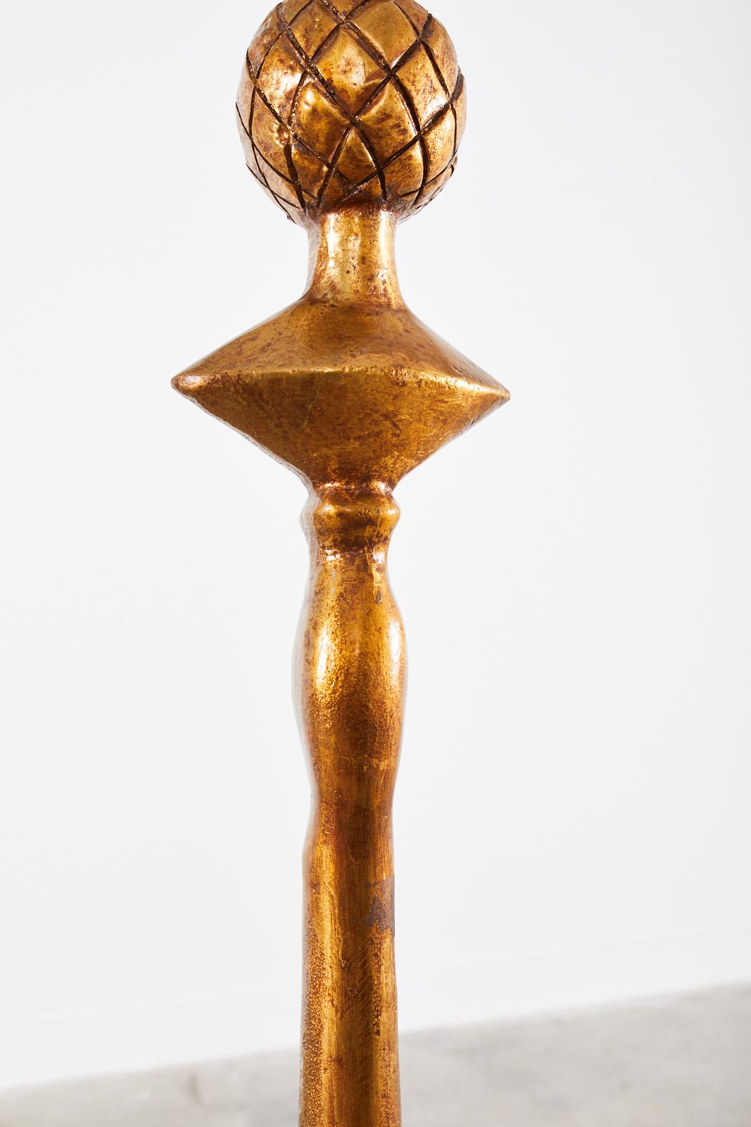 Gilt Bronze Pomme De Pin Sculptural Floor Lamp After Giacometti 4
