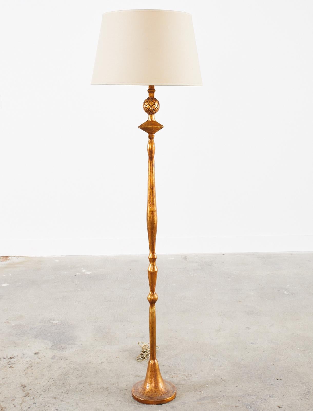 Gilt Bronze Pomme De Pin Sculptural Floor Lamp After Giacometti 10