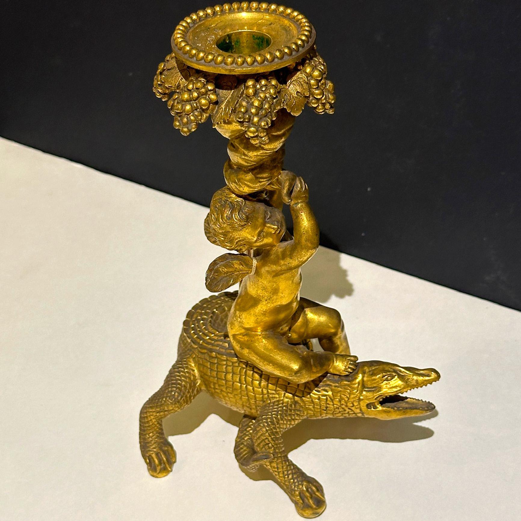 Candelieri a putti in bronzo dorato nello stile di Henri Picard, 19° secolo in vendita 2