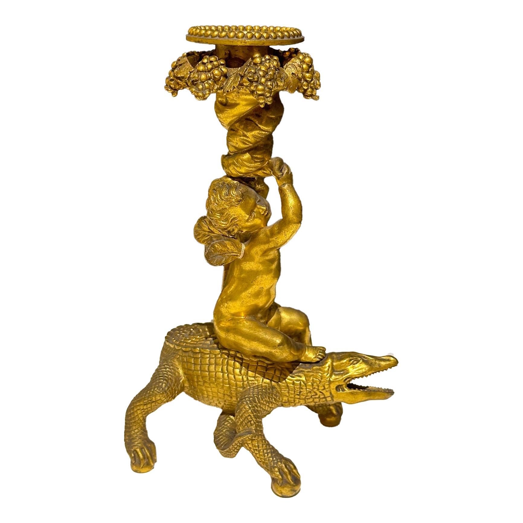 Napoleone III Candelieri a putti in bronzo dorato nello stile di Henri Picard, 19° secolo in vendita
