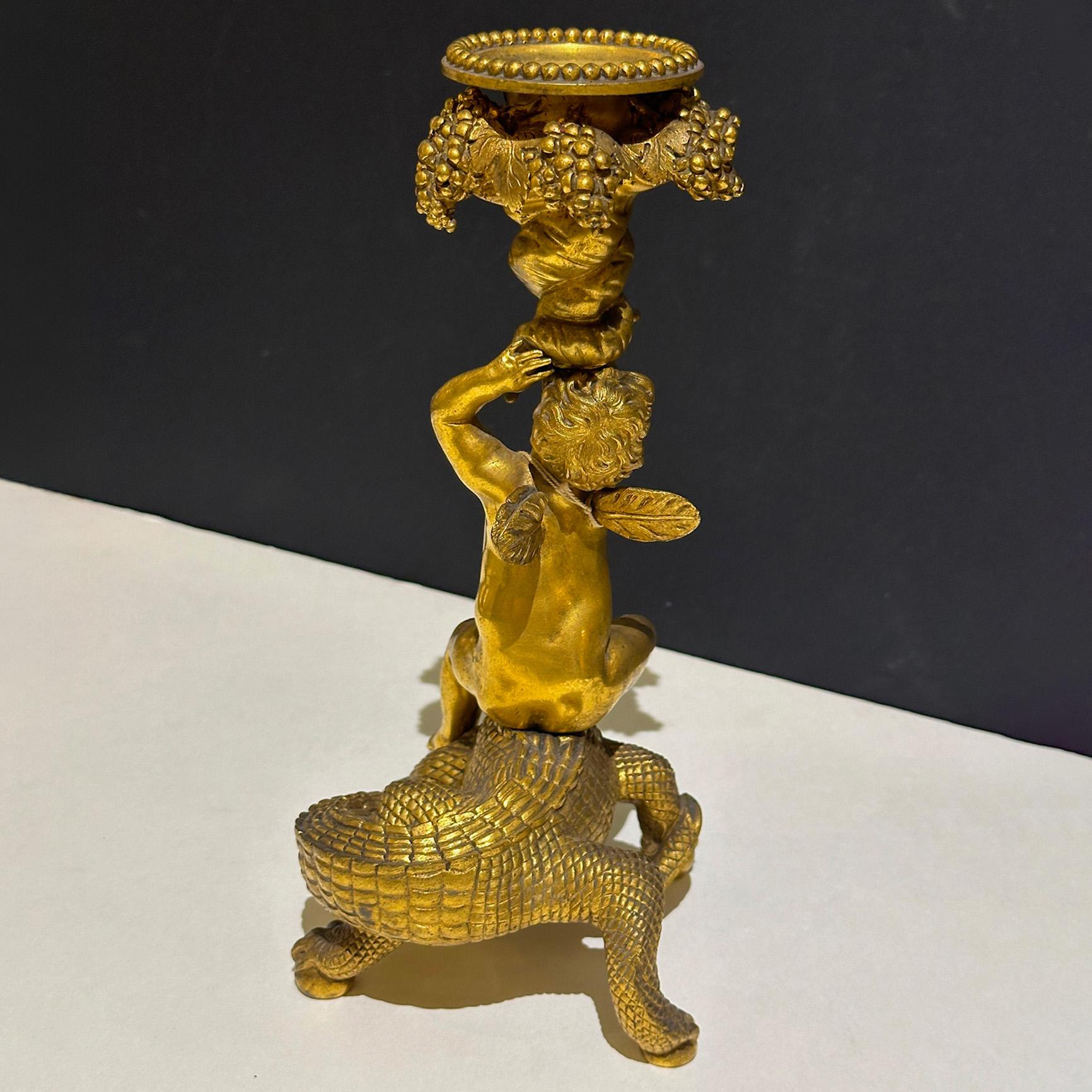 Candelieri a putti in bronzo dorato nello stile di Henri Picard, 19° secolo in vendita 1