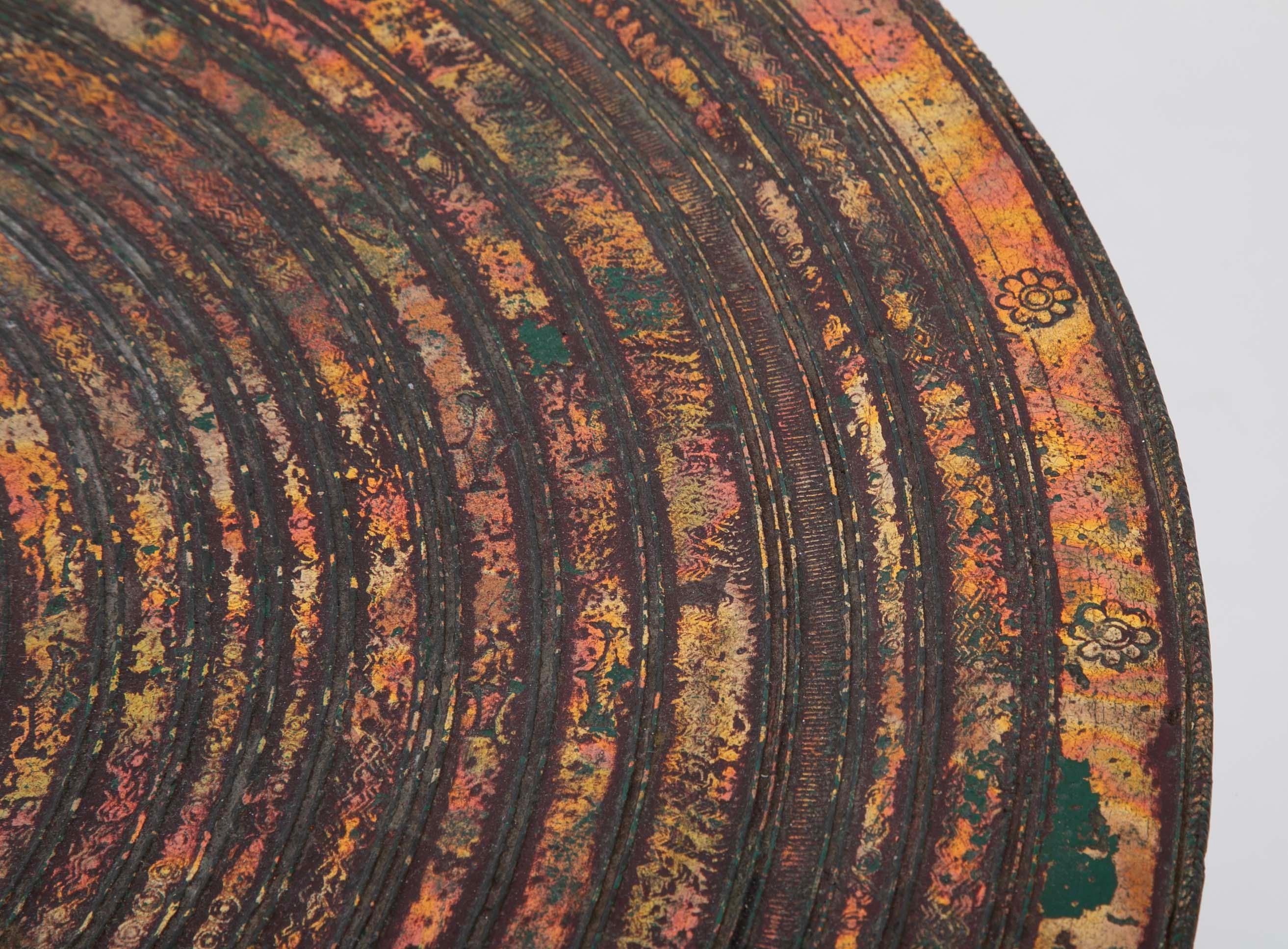 Gilt Bronze Rain Drum Side Table, Southeast Asia, 18th/19th Century (Birmanisch) im Angebot