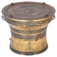 Gilt Bronze Rain Drum Side Table, Southeast Asia, 18th/19th Century