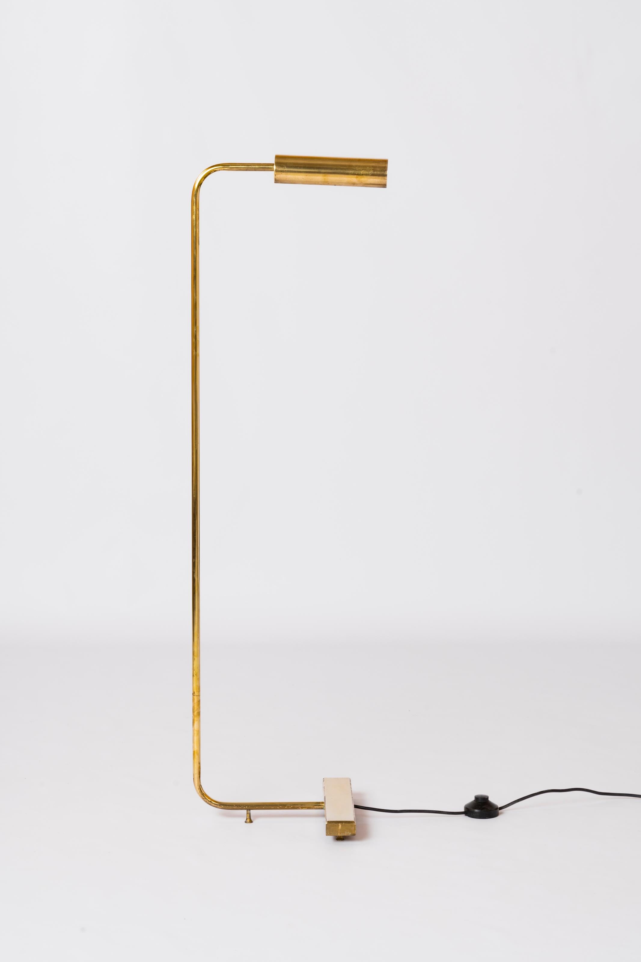 American Gilt Bronze Reading Lamp att. Cedric Hartman - USA 1970's