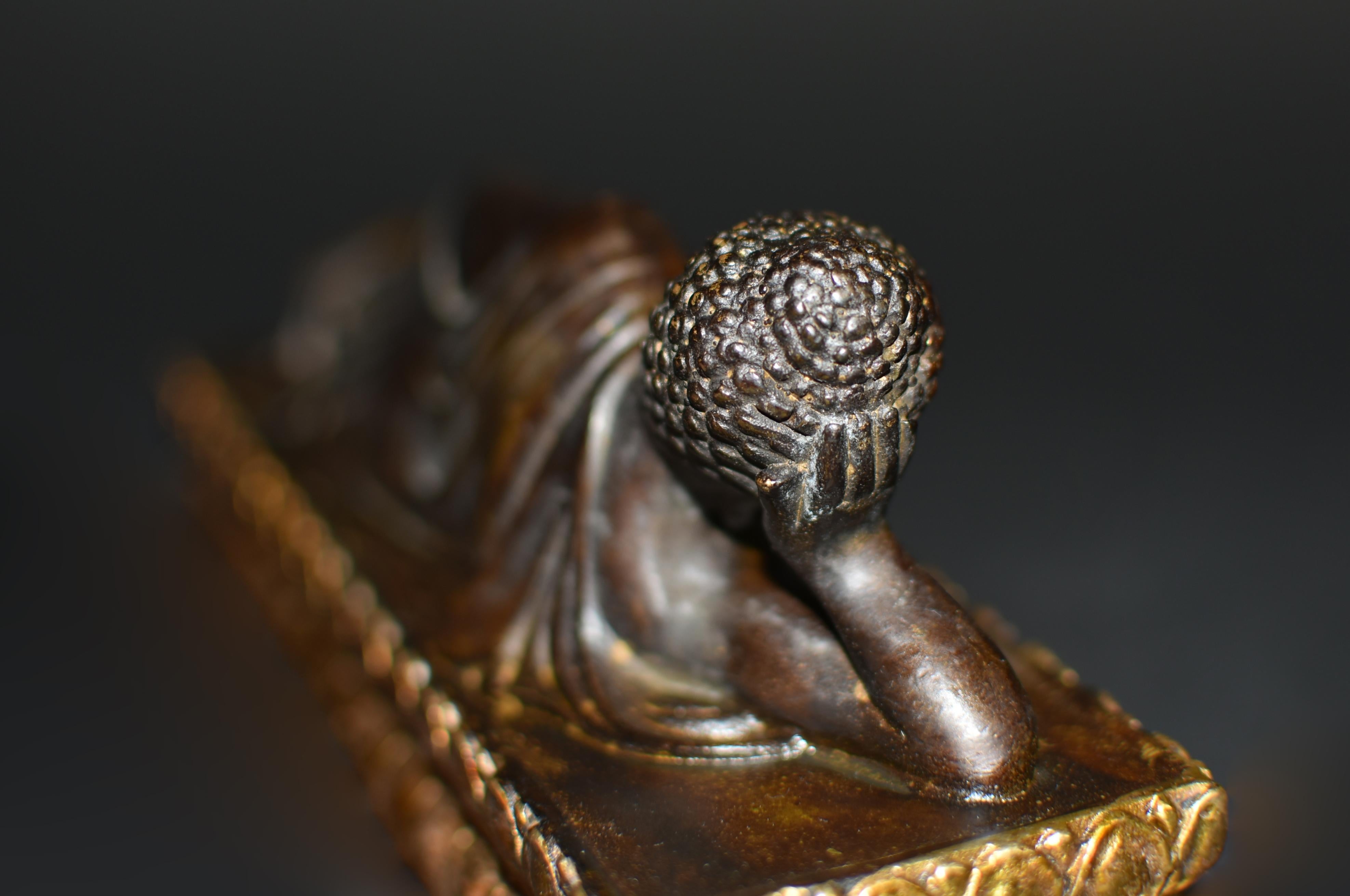 Gilt Bronze Reclining Buddha For Sale 6