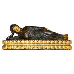 Vintage Gilt Bronze Reclining Buddha