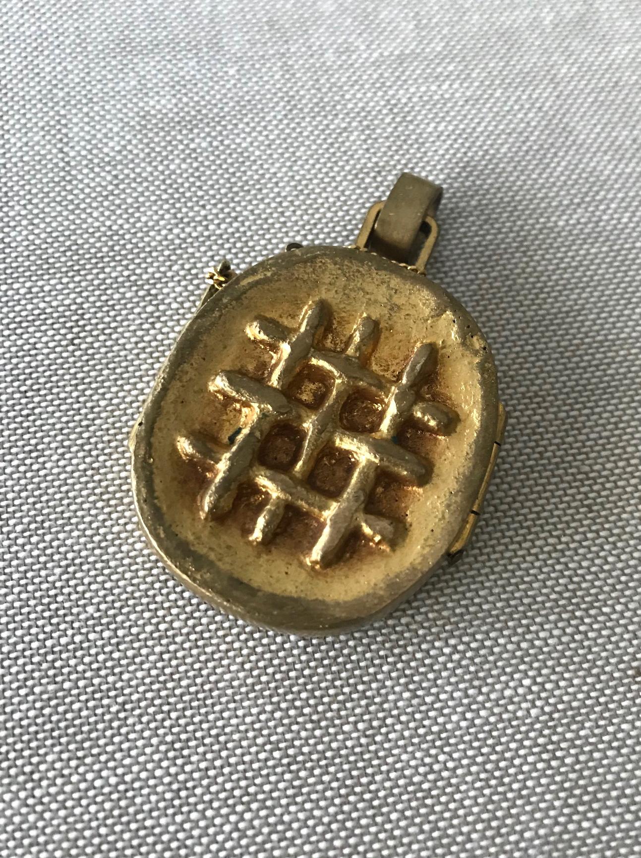 French Gilt Bronze Reliquary Pendant by Line Vautrin For Sale