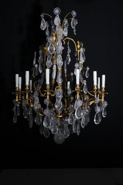 Gilt Bronze & Rock Crystal Chandelier