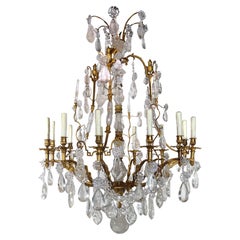 Gilt Bronze & Rock Crystal Chandelier