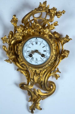 Gilt Bronze Rococo Cartel or Wall Clock