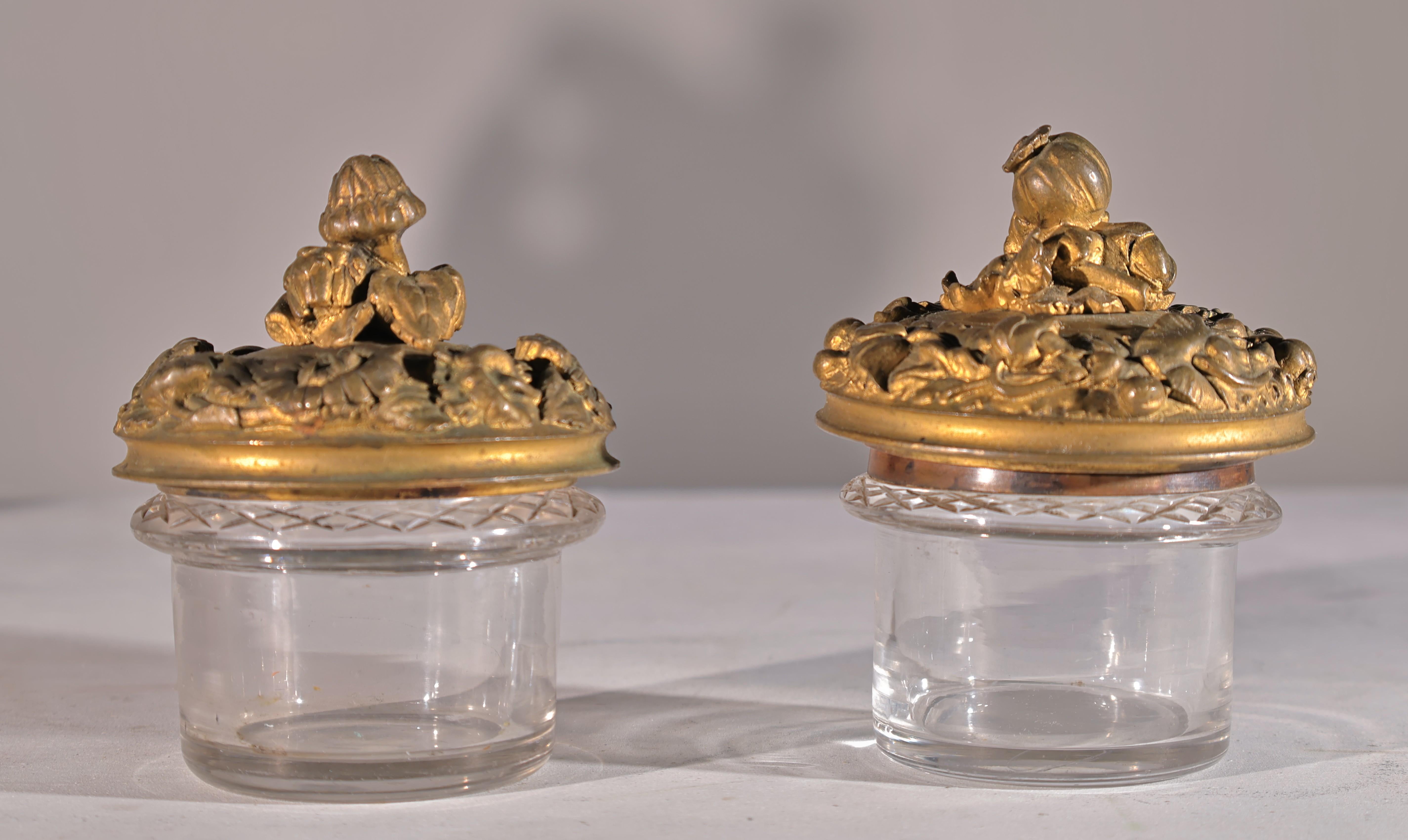 Gilt Bronze & Rouge Griotte Marble Inkwell For Sale 2