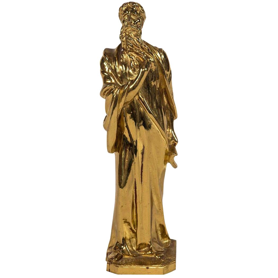 Gilt Bronze Scholar Sculpture For Sale