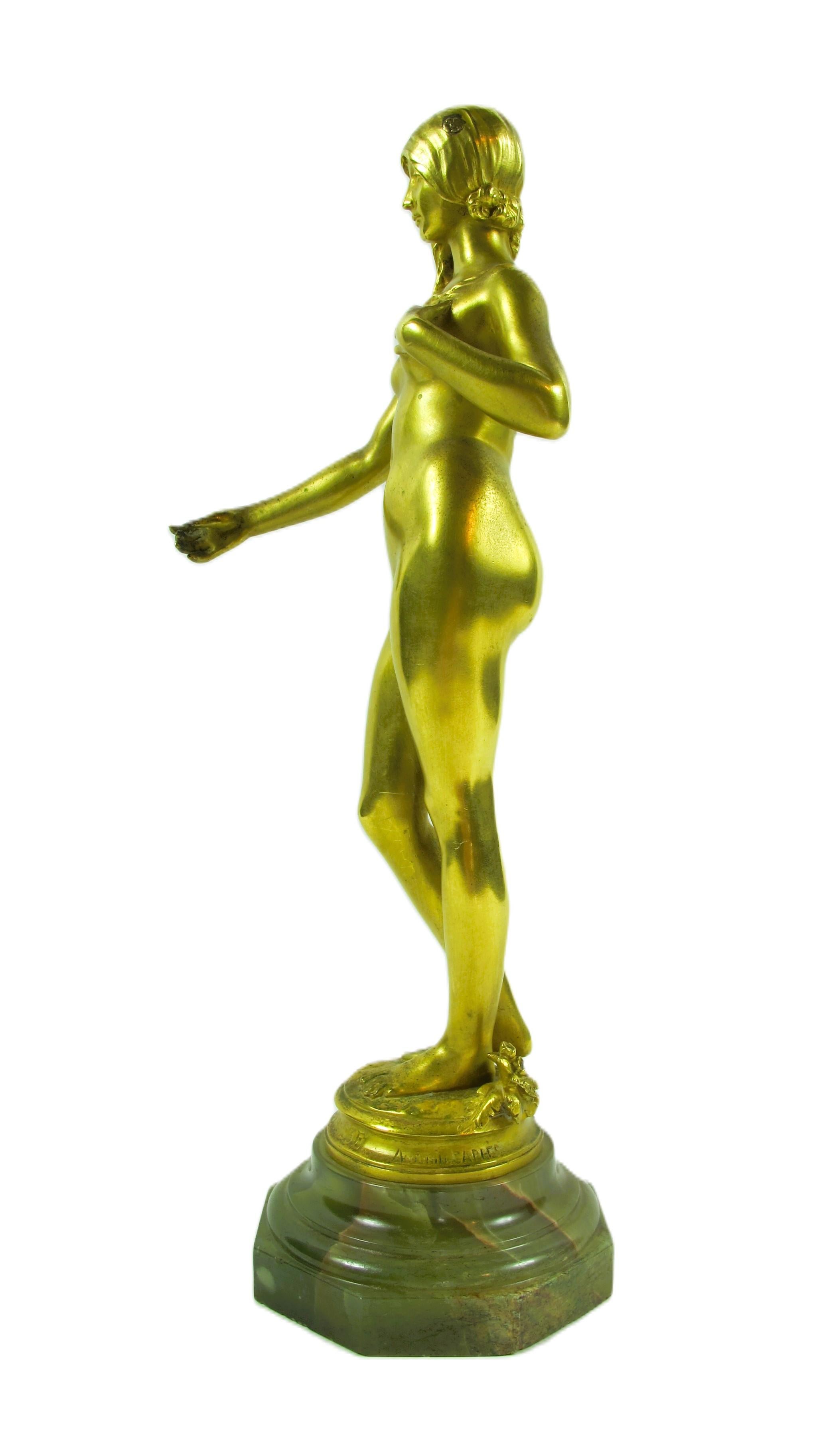 Gilt Bronze Sculpture by Antonin Carlès (1851-1919) “Youth” For Sale 2