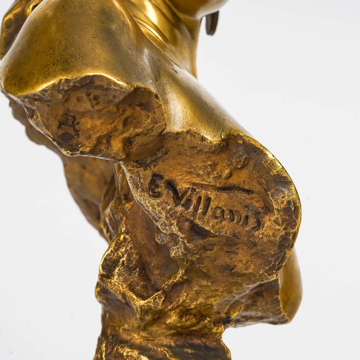 Sculpture en bronze doré d'Emmanuel Villanis, début du 20e siècle. en vente 3