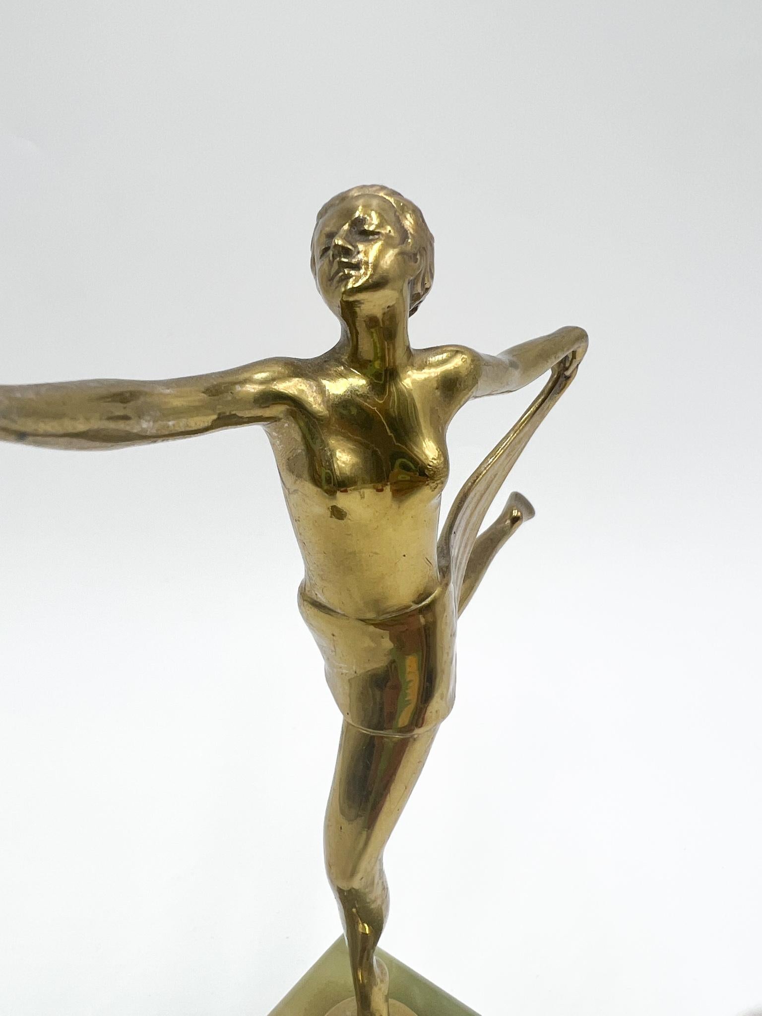 Gilt Bronze Sculpture of a Dancer by Josef Lorenzl Early 1900s In Excellent Condition In Milano, MI