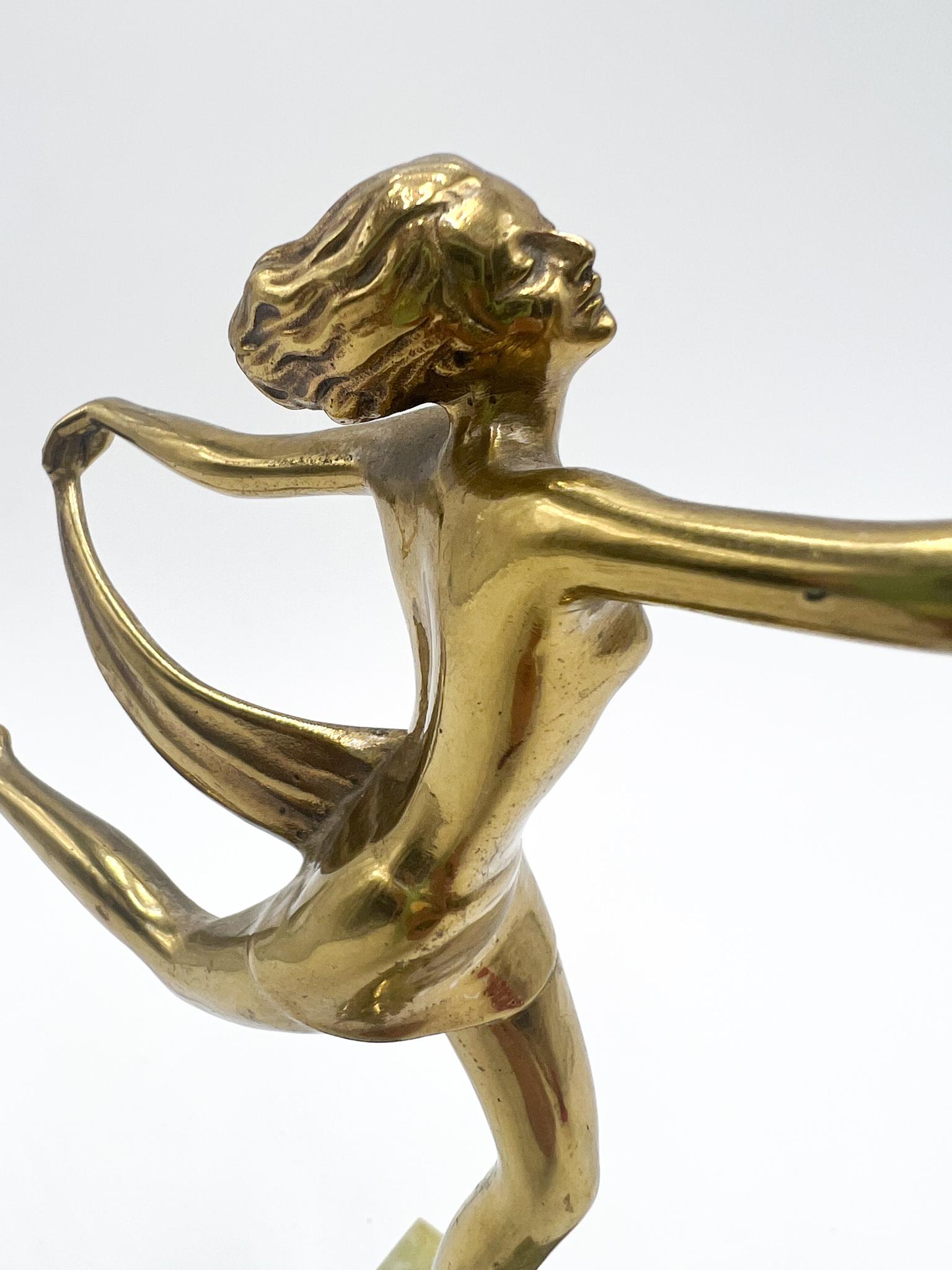 Gilt Bronze Sculpture of a Dancer by Josef Lorenzl Early 1900s 1